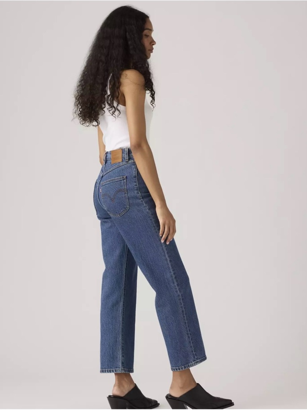 LEVIS Ribcage Western Yoke Jeans Women's Size 29 x 27 Dark Wash 0049U0001 - Picture 5 of 12